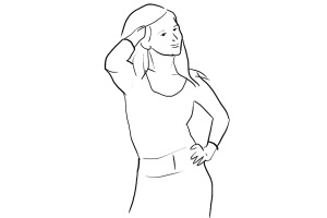  Good casual pose, experiment by twisting your body, tilting head, different hand positions.